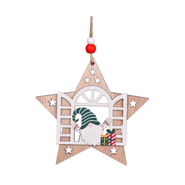 Decoración de árbol de Navidad, suministros de vacaciones, colgador de puerta, juguete para chico, adornos navideños de tamaño compacto, Kits de decoración para fiestas Forma de estrella Bearachild HA069469-01
