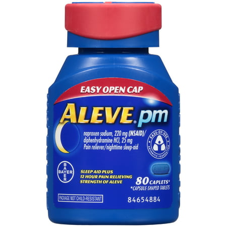 Aleve PM Soft Grip Arthritis Cap Pain Reliever/Nighttime Sleep-Aid Naproxen Sodium Caplets, 220 mg, 80 (Best Over The Counter Arthritis Medicine For Knees)