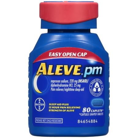 Arthritis Medicine - Aleve PM Soft Grip Arthritis Cap Pain Reliever/Nighttime Sleep-Aid Naproxen Sodium Caplets, 220 mg, 80 Ct