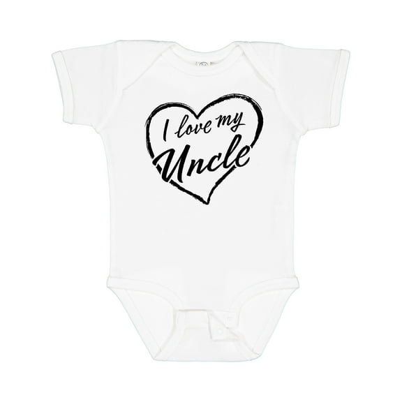 Inktastic I Love My Uncle in Black Chalk Heart Boys or Girls Baby Bodysuit