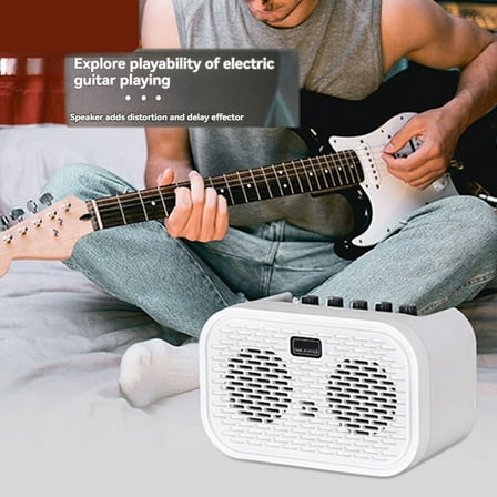 Mini Electric Acoustic Guitar Amplifier Powered Portable Bluetooth Speaker Distortion Delay Effects10W