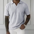 thumbnail image 2 of LTTVQM Mens Polo Shirts Short Sleeve Waffle Knit Casual Shirt Slim Fit 2026 Summer Fashion Golf Outdoor Shirts Light Gray 3XL, 2 of 4