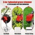 thumbnail image 3 of Cordless Lawn Trimmer Weed Wacker Lawn Mower Grass Edger with 2 Li-Ion Batteries Powered & 3 Cutting Blade Types, 3 of 10