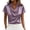 Purple, variant on Women's Satin Cowl Neck Blouse Elegant Short Sleeve Collared Work Office Top Summer Silk Like Slim Fit Tops, Purple S