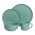 thumbnail image 6 of 10 Strawberry Street Double Line 16 Piece Stoneware Dinnerware Set, Seafoam, 6 of 9