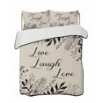 thumbnail image 2 of Quilts Twin Size, Beige Black Botanical Soft Comforter Bedding Set for Bed, Farmhouse Laugh Love Leaves Lightweight Quilted Bedspread with Pillow Cover(2 Pieces) for All Season, 68x86 Inch, 2 of 9