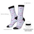thumbnail image 4 of Cauagu Purple Butterfly Print Crew Socks for Women and Men,Adult Athletic Running Socks 1-Pair Sports Socks Work Gear Socks with Moisture Wicking, 4 of 6