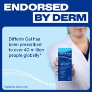 Differin Prescription-Strength Retinoid Acne Treatment Gel for Face with 0.1% Adapalene, Clears & Prevents Acne, Fragrance-Free, 15g Tube