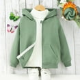 thumbnail image 2 of EnJoCho Kids Zip Up Cotton Jacket Plain Fleec𝖾 Warm Hooded Coat Pockets Boys Girls Ribbed Cuffs Long Sleeve Outwear Winter Windproof Thermal Outerwear Coats, 2 of 9