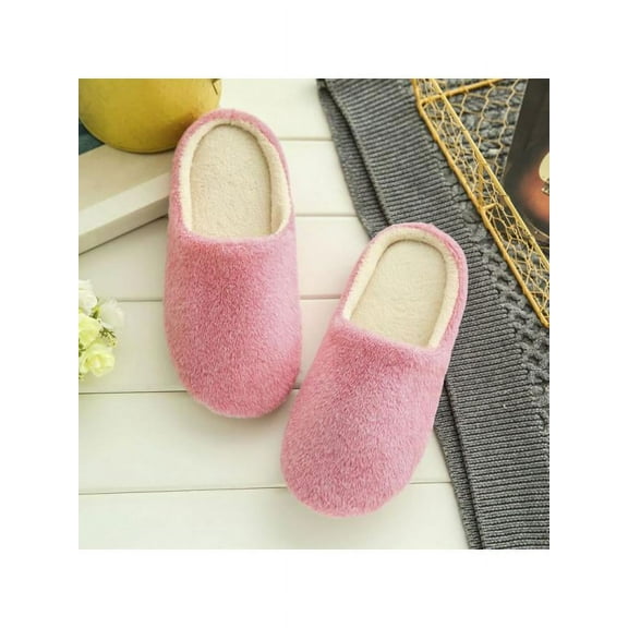 Men Women Slippers Slip On Plush Soft Winter Warm Ladies Home Indoor Shoes