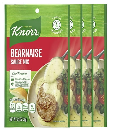 Knorr Sauce Mix Sauces For Simple Meals and Sides Bearnaise No Artificial Flavors, No Added MSG 0.9 oz, Pack of 4