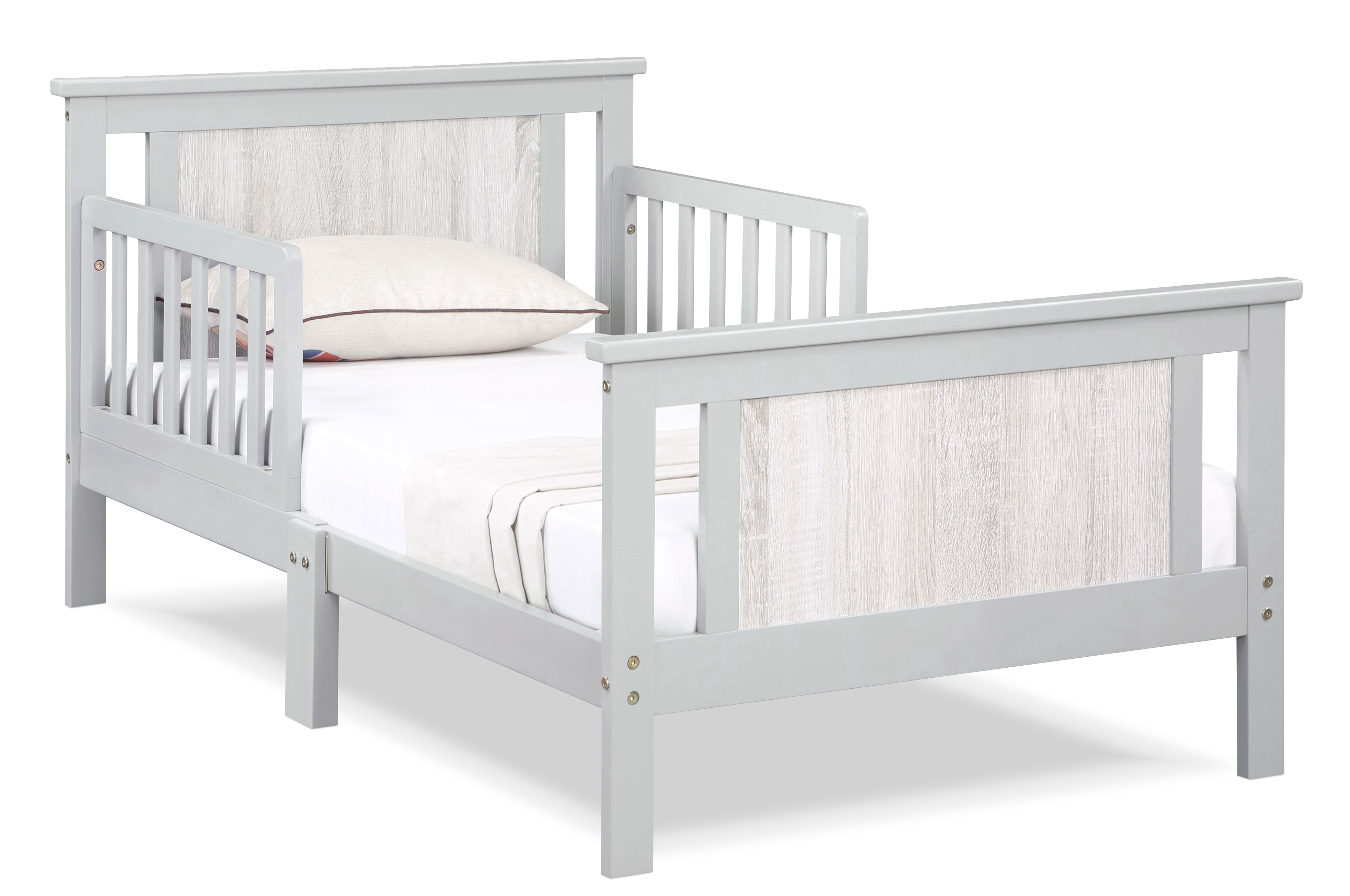 Olive & Opie Connelly Reversible Panel Toddler Bed in Gray/Rockport Gray