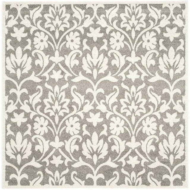 Safavieh Amherst Tapis Intérieur Extérieur, Gris Foncé, Carré 7 Pieds, Tissé à la Machine, 1 Unité