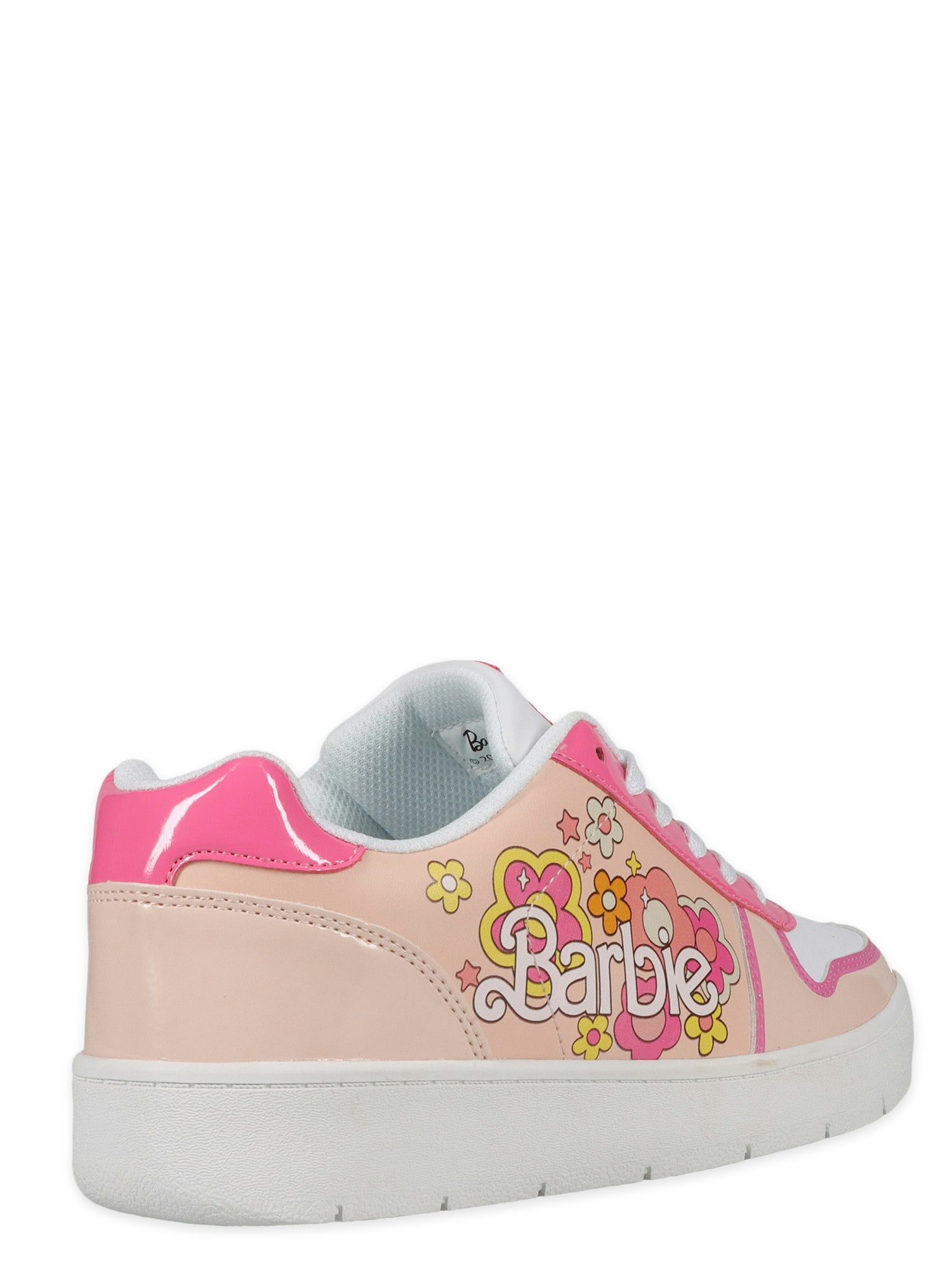 Women's Barbie by Mattel Pink Casual Court Sneaker, Whole Sizes 6-11, Regular Width