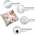 thumbnail image 4 of Nawypu Vintage Flower Throw Pillow Cover Summer Spring Peonie Pink and White Decorative Modern Square Cushion Case 2pcs’ for Home Sofa Couch Bed Living Room Car (Inserts are Not Included), 4 of 6