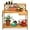 Brown, variant on YYEAN Outdoor Garden Potting Bench, Wooden Workstation Table w/Cabinet Drawer, Open Shelf, Lower Storage, Lattice Back-Gray