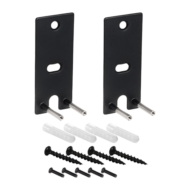 2 soportes de pared para altavoces con kits de hardware de repuesto universales de fácil instalación Negro