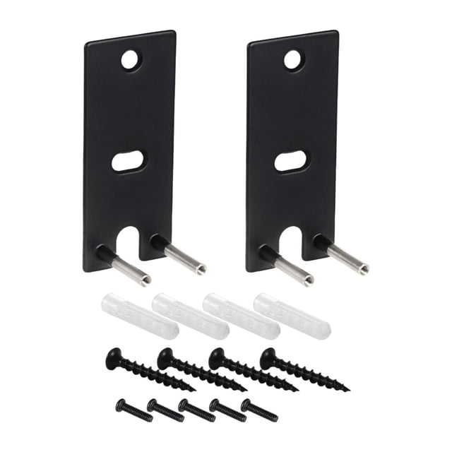 2 soportes de pared para altavoces con kits de hardware de repuesto universales de fácil instalación Negro
