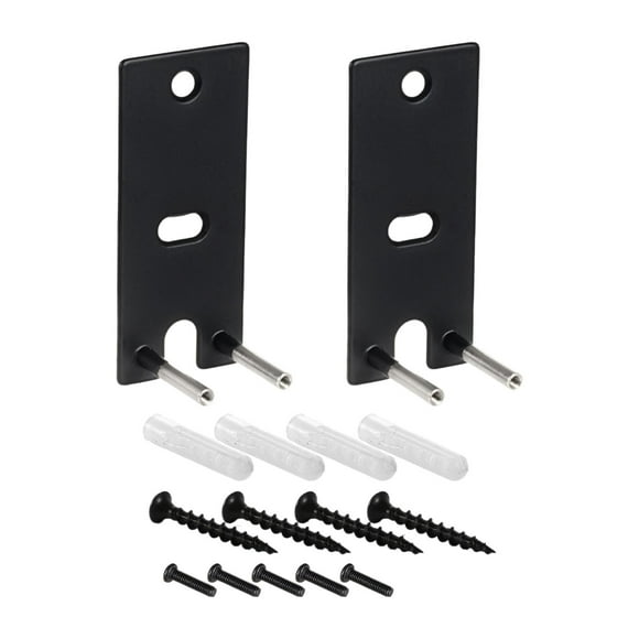 2 soportes de pared para altavoces, fácil instalación con kits de hardware para altavoces. Negro