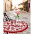 thumbnail image 4 of Valentine Day Heart Seamless Tablecloth Fitted Waterproof Table Cover,Abstract Romantic Love Elastic Edged Washable Boho Style Table Cloths for Kitchen Dinning Picnic Party Decor 45-52in, 4 of 6