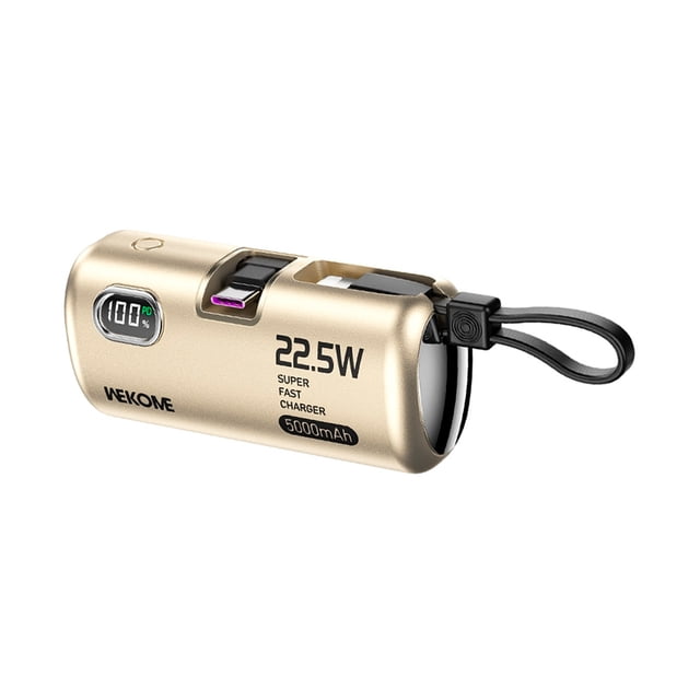 Power Bank Bateria Externa Portatil 5000mah Carga Rapida Dorado