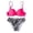 D339/Pink, variant on Women's Bikini Sets Women High Waisted Bikini Push Up Two Piece Swimsuits Vintage Two Piece Retro Ruched High Waist Print Bikini Set Beach Swimwear