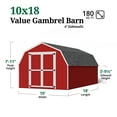 thumbnail image 4 of Little Cottage Co. 10x18 Value Gambrel Barn with 4 ft. Sidewalls, Outdoor Wood Storage Shed Do-It-Yourself Precut Kit, 4 of 13
