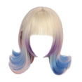 thumbnail image 3 of Peluca de cosplay corta, accesorio de disfraz, versátil, de moda, con 2 clips, , mezcla de y , peluca ombré para carnaval, fiesta y, 3 of 8