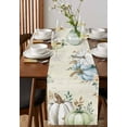 thumbnail image 4 of Fall Sage Green Blue Burlap-Cotton Table Runner 120 Inches Long,Thanksgiving Pumpkins Eucalyptus Retro Beige Farmhouse Table Runners,Outdoor Dining Tablecloths for Baby Shower Party Wedding 13x120, 4 of 9