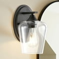 thumbnail image 3 of JONATHAN Y Jayne 6" 1-Light Iron/Glass Cottage Rustic LED Vanity Light, Oil Rubbed Bronze, 3 of 7