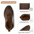 thumbnail image 2 of Mens Casual Walking Shoes Lightweight Comfortable Lace Up Sneakers Non-slip Flat Driving Shoes Fashion Retro Brown 10 US, 2 of 7