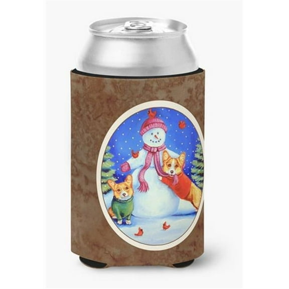 Snowman with Corgi Can or Bottle Hugger