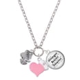 thumbnail image 1 of Delight Jewelry Silvertone Perfect Star with Crystal - Light Pink Heart Nurse Strong Zoe Necklace, 1 of 4