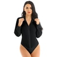 thumbnail image 2 of Zaldita Women's Long Sleeve Button Down Shirts Bodysuit Career Top Blouse Black M, 2 of 7