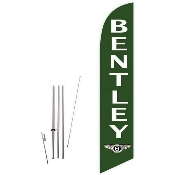 Cobb Promo Bentley Green Feather Flag with Complete 15ft Pole kit and Ground Spike