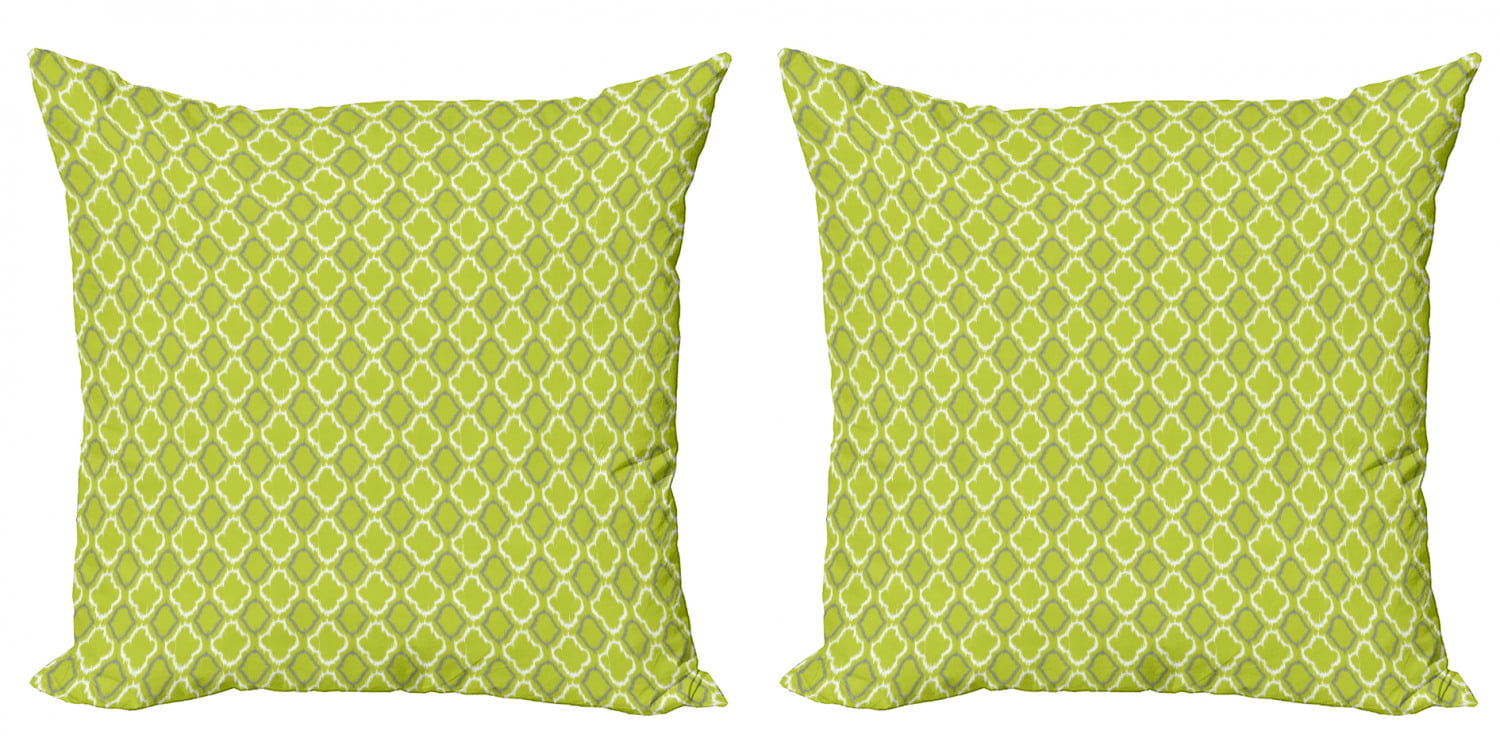 Yellow/Beige 18-Inch Corona Decor Lattice Pattern Throw Pillow 