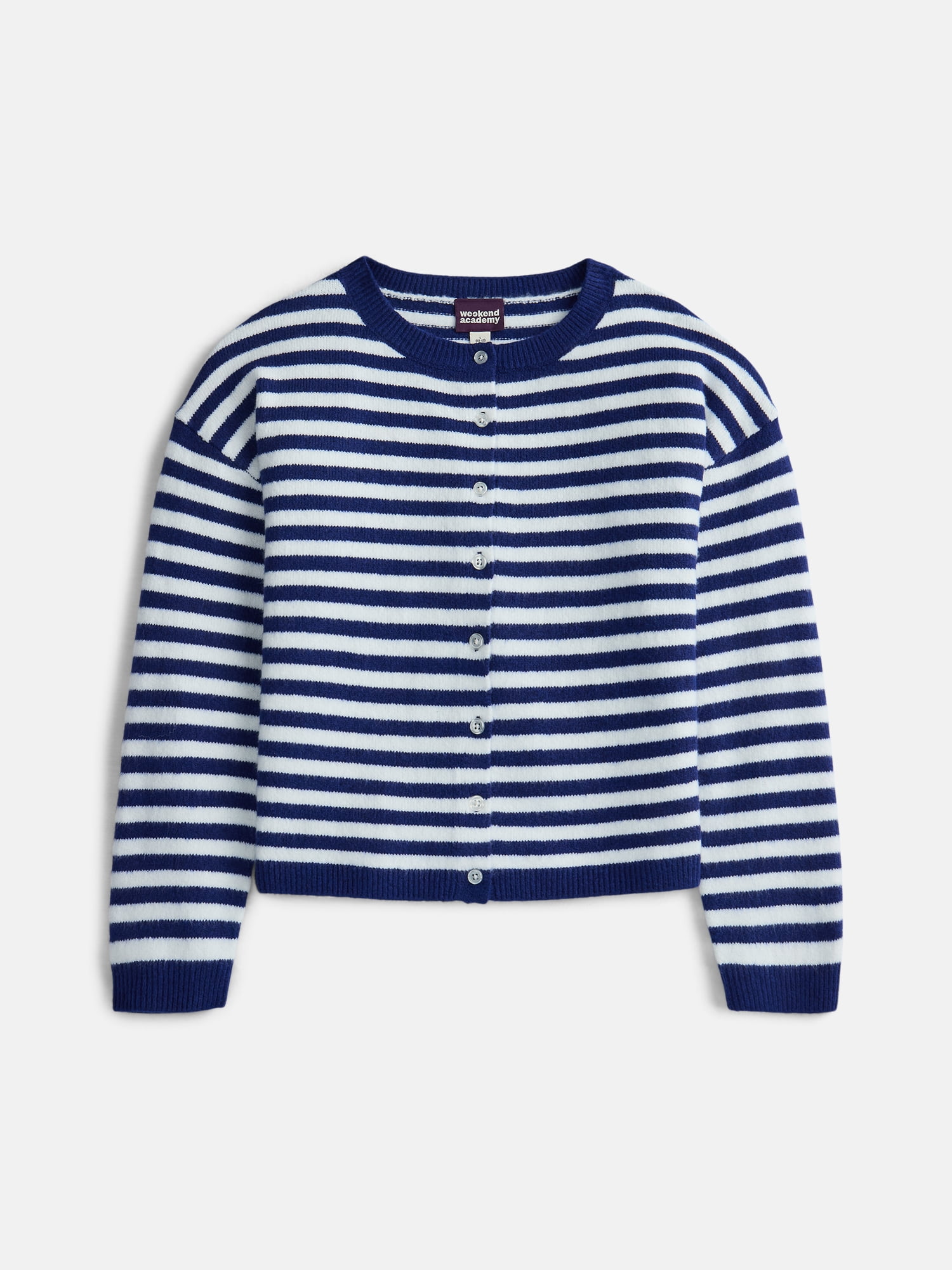 Weekend Academy Girls Button Front Cardigan with Long Sleeves, Sizes 4-18