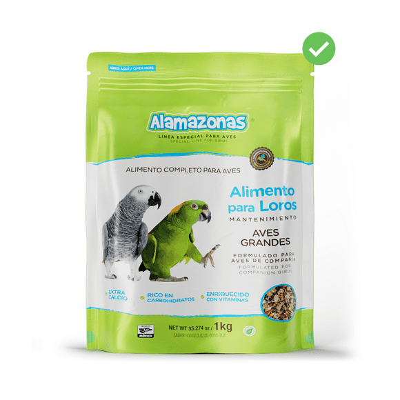 Alimento Completo Para Loros y Guacamayas Alamazonas 1Kg