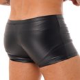 thumbnail image 2 of YONGHS Mens Jockstraps Solid Latex Faux Leather Briefs Hipster Panties Boxer Shorts Underpants Black L, 2 of 7