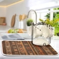 thumbnail image 5 of Yayeee Dish Drying Mat for Kitchen Counter 16"x18" Microfiber Absorbent Pad, Brown Tribal Pattern, 5 of 7