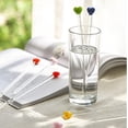 thumbnail image 5 of 8 Piece Glass Swizzle Sticks with Love Heart Head Reusable Coffee Stirring Stick Hot Chocolate Milk Espresso Stirrers Spoons for Party Cafe Bar Home Glasses Mug Decoration, Multicolor, 17.5cm/6.9inch, 5 of 7