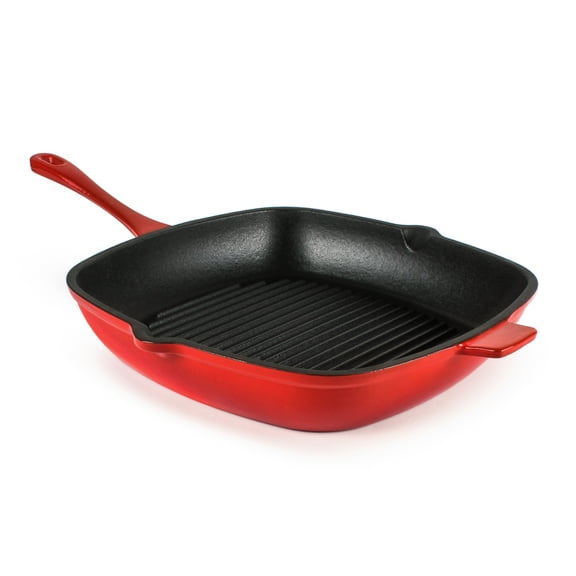 BergHOFF Neo Cast Iron Square Grill Pan 11", Red