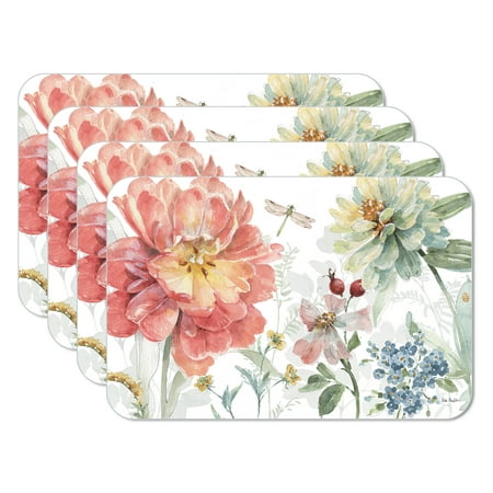 

CounterArt Spring Meadow Floral 4-Pack Reversible Flexible Plastic Tabletop Placemats
