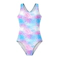 thumbnail image 4 of Girls Training Swimwear Cute Triangle Print Swimsuit For Toddlers And Kids/Multicolour/14, 4 of 5