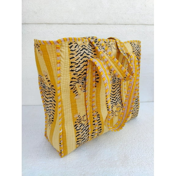 Cotton Quilted Tote Bag, Beach Bag, New Style Bag, Shopping Bag, Carry Bag For Holiday Shopping