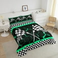 thumbnail image 4 of Erosebridal Teens Race Car Comforter Sets Queen Size, Speed Sports Comforters & Duvets, Rectangle Geometry Decor, Reversible, 4 of 8