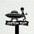 thumbnail image 5 of Handmadetneonsign Alien UFO Memorial Metal With Stake, Alien UFO Metal Name Sign Stake, Alien Metal Stake Decor 45793, 5 of 5