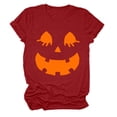 thumbnail image 4 of Landzoo Halloween T Shirt For Women Graphic Print Short Sleeve Crew Neck Shirt Party Cozy Soft Women Tees Size 2XL Red, 4 of 5