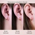 thumbnail image 3 of Limerencia G23 Titanium Slim Hoop Earrings, Hypoallergenic Nose/Lip Earrings 3Pairs Gold Unisex, 3 of 8