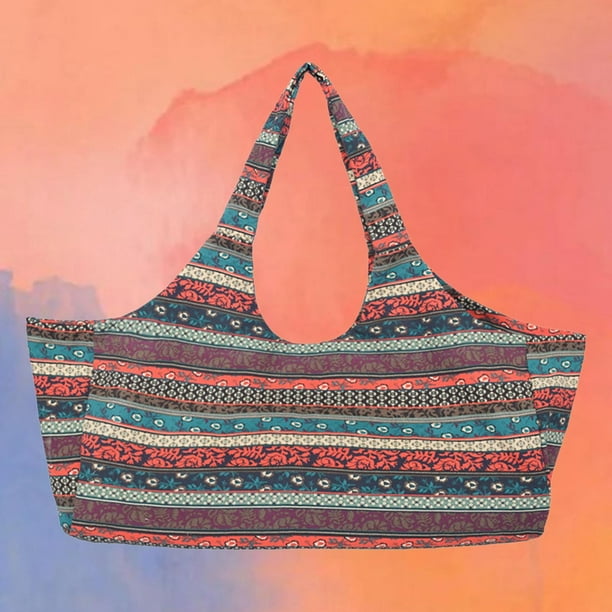 Portátil multicolor grande con bolsillos laterales, cremalleras, lona, esterilla de yoga, bolsa para hombres, gimnasio deportivo, viajes al aire lib estilo Macarena bolsas de esterilla de yoga